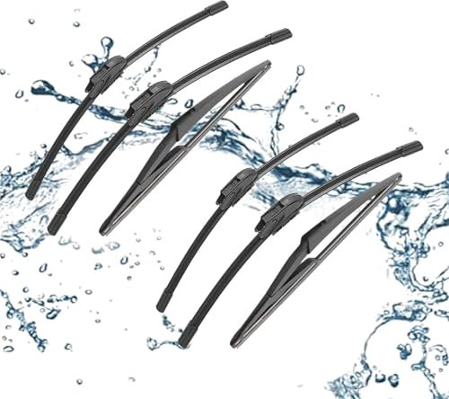 BEFZIMYL 3 Piezas para N&issan para Juke F15 07.2010-2019 22 + 14 + 12 Escobillas del Limpiaparabrisas Trasero Delantero Accesorios para Cortadores De Ventanas