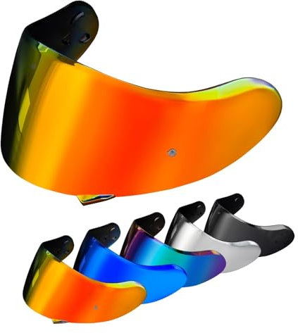 PSLER Helm Visier für Neotec 2 - Verspiegelt Helmvisier für Shoei Neotec 2 CNS-3 Getöntes Visier Motorradhelm Zubehör Ersatz(Tiefrot)