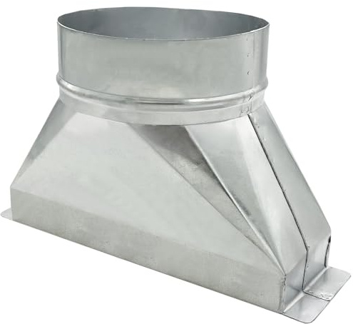 6 x 10 x 3-1/4 Round to Rectangular Microwave Vent Kit-Heavy Duty Galvanized Steel Duct Hood, Exhaust and Connecting Duct Fittings, Hood Adapters for Use Above Range Hoods