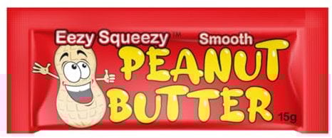 Eezy Squeezy Smooth Peanut Butter Sachets, 15g Individual Portions Single serve spread lunch box protein (20)