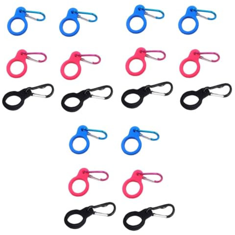 Toyvian 3 Set Ganci per Bottiglie Silicone Elastiche Clip Riutilizzabili per Trasporto Contenitori per Escursioni 6 Pezzi * 3