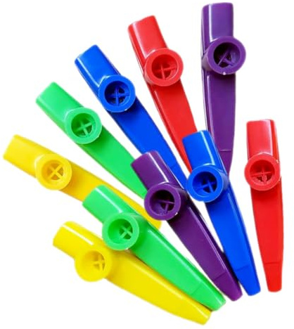 CONGARTENO Kinder Kazoo Musikinstrumente Satz aus Kunststoff Leichtes Blasinstrument mit Flötenmembran Buntes Membran Kazoo für Musikspiele und Party Einsteiger für Kinder und Erwachsene