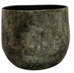 Ter Steege Blumentopf, Metall, Mystic Green, Grün-Mehrfarbig, Durchmesser 23 cm, Höhe 20 cm, Öffnung 19,5 cm