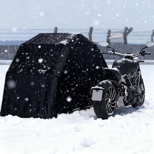Semi-automatic Motorcycle Shed, Heavy Duty Motorcycle Shelter Storage Sheds, Waterproof Outdoor Motorbike Tent with Lock, All Weather Heavy-Duty Motorbike Protection(10.83 * 4.59 * 6.23ft)