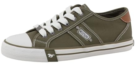 MUSTANG Damen Sneaker Ziernähte Unifarben Schnürung 26M0242007, Größe:40 EU, Farbe:Grün