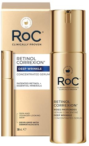 RoC Retinol Correxion Deep Wrinkle Konzentriertes Serum | Hautpflege mit Ascorbinsäure, zielt auf feine Linien und Falten ab | 30 ml