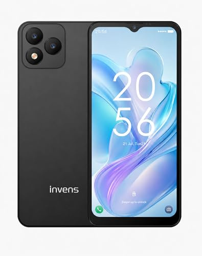 invens NOTE TK01 Unlocked 4G Smartphone, Android 12 Mobile Phone, 6.6 HD+ Display, 4250mAh Battery, 16MP+5MP Camera, 3GB RAM + 32GB ROM/256GB Expandable, Dual SIM, Face Unlock, OTG/GPS, Black