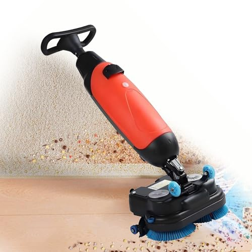 WOTZOV Mini Lavasciuga Pavimenti, Pulitrice Elettrica di Livello Professionale con Larghezza di Pulizia di 43 Cm (17) per Piastrelle E Ufficio.，Rosso 220V