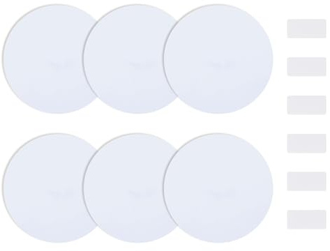 UFURMATE 6Pz Piastra di Copertura per Fori Tondi, Piastra di Copertura per Porte in PVC Plastico, Piastra Decorativa a Muro per Fori, Graffi, Serratura di Porta Rotta (7,5cm, Bianco Puro)
