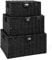 ARPAN Set of 3 Resin Woven Storage Basket Box With Lid & Lock (Black)