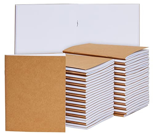 Quaderni Kraft (48 Pezzi) - Taccuini Notebook, Blocchi appunti per Viaggiatori, Diari, Block Notes - Facciate Vuote, Copertina Kraft, 24 Pagine a Doppia Facciata, 10,8 x 13,4 cm