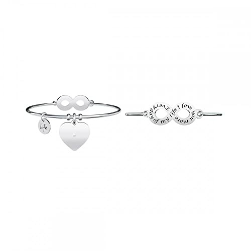 KIDULT Bracelet 731276 Heart in 316L Steel and Crystals Love Collection