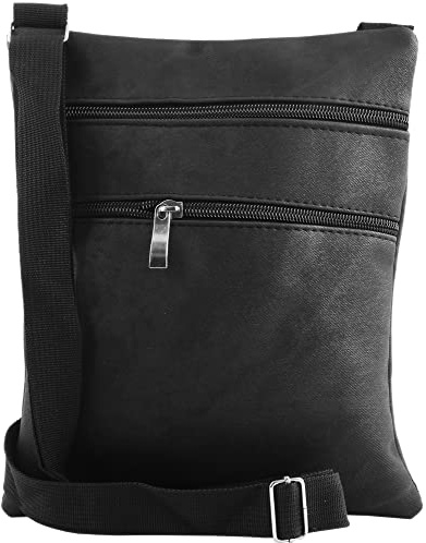 Excellanc Unisex- Schultertasche Kunstleder Crossbody Bag Handtasche 3600087 (schwarz)
