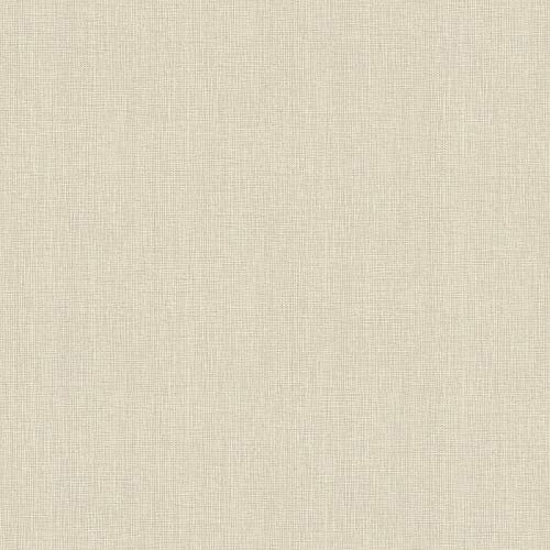 Papier peint beige crème uni pour salle de bain | Tapisserie beige effet textile pour cuisine | Papier peint intissé pour entrée