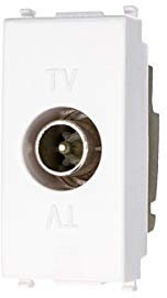 A2ZWORLD Presa TV Passante Connettore Maschio,Colore Bianco, Compatibile Con Vimar Plana