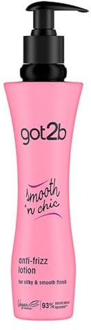 Schwarzkopf Got2B Smooth'n Chic Anti-Frizz Styling-Lotion, glättend, Hitzeschutz mit glänzendem Finish für weiches Haar, 200 ml