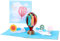 DEESOSPRO® 3D Pop Up [Geburtstagskarte] [Grußkarte] [Jubiläumskarte] [Abschlusskarte] mit Kreativem Papierschnittmuster, Geschenk für Geburtstag, Abschlussfeier,Weihnachten,Kindertag (Heißluftballon)