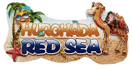 Red Sea Hurghada Egypt 3D Refrigerator Magnet Resin Travel Souvenirs,Handmade Home & Kitchen Decoration Hurghada Fridge Magnet Collection Gift
