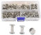 CEEYSEE 150 Pezzi (75 set) Viti Per Rilegatura Vite a Testa Piatta in Argento Viti Tonda Chicago Nail Rivet Vite Kit Per Decorazione in Pelle, Album e Borse Fai Da Te (YZBYD)