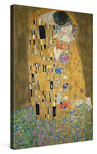PICANOVA – The Kiss 40x60cm – Premium Leinwanddruck – Kunstdruck Auf 2cm Holz-Keilrahmen Für Schlaf- Und Wohnzimmer – Kollektion Gustav Klimt