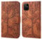 Aisenth for Samsung Galaxy A51 Flip Case, The Tree of Life Embossed PU Leather Wallet Phone Folio Case Magnetic shockproof Protective Cover with Stand function, Card Slots + 1 pcs Wrist Strap (Brown)