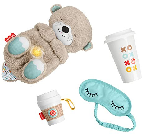 Fisher-Price GXW48 - Schlummer-Otter Geschenkset, Babyshower-Geschenkset mit 4 Artikeln für Säuglinge und frischgebackene Eltern, Babyspielzeug Geschenkset zur Geburt