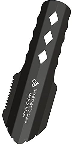 NACETURE Ultralight Backpacking Trowel Aluminum Shovel Small Potty Multitool with Longer Handle Design Essential for Hiking, Camping and Survival Bags (Black)