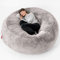Lounge Pug - 'Mega-Mammoth' Sofa Sitzsack XXL - Schlafsofa - Kaninchen Kunstfell Hellgrau
