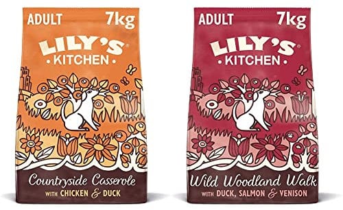 Lily's Kitchen Duck, Salmon & Venison Natural Grain Free Complete Adult Dry Dog Food (7 kg) & Chicken & Duck Countryside Casserole - Grain Free Adult Dry Dog Food (7 kg)