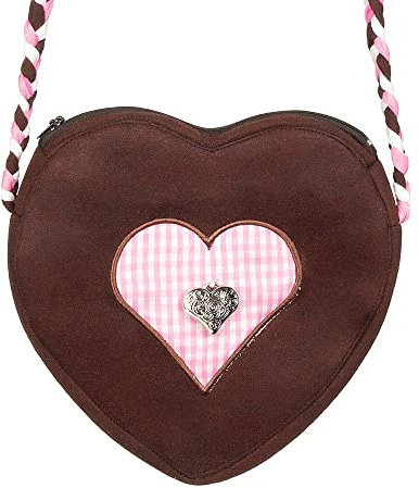 Boland 54288 - Umhänge-Tasche Volksfest, Größe 23 x 23 cm, mit Reißverschluss und Schulterriemen, Beutel, Bayerin, Tracht, Dirndl, Kostüm, Karneval, Mottoparty