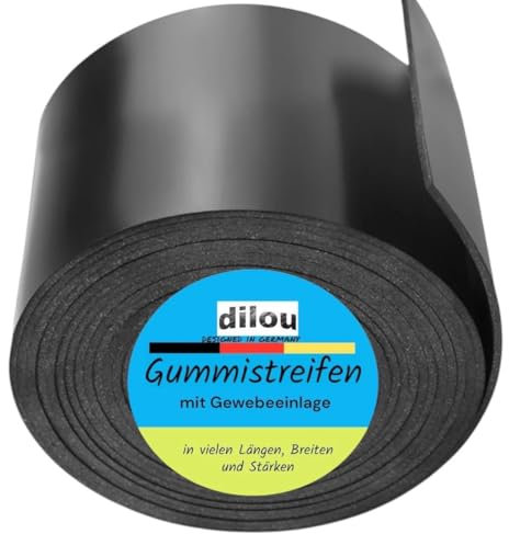 Gummistreifen mit Gewebeeinlage Gummimatte Bodenbelag Vollgummi Hartgummi 10cm breit 3mm dick 1 bis 10m lang (3m)