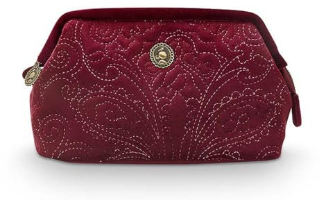 Pip Studio Kosmetiktasche Klein Samt Quiltey Days Rot