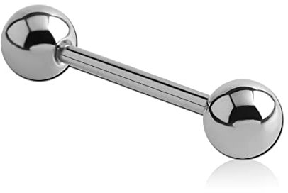 Hantel 1,0-1,6 mm aus 316L Chirurgenstahl mit Kugeln - GRÖßENWAHL - Piercing Straight Barbell (Dicke: 1,2 mm | Stablänge: 16 mm)