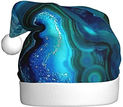 Weihnachtsmütze für Erwachsene, hellblau, türkis, Unisex, Weihnachtsmütze, Weihnachtsmannmütze, für Weihnachten, Urlaub, Party, Neujahr