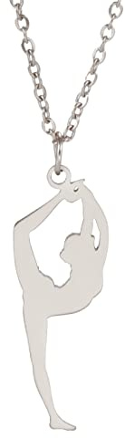 VASSAGO Gymnastik Halskette Edelstahl Sport Ballerina Charm Anhänger Gymnastik Trainer Schmuck Geschenke für Mädchen