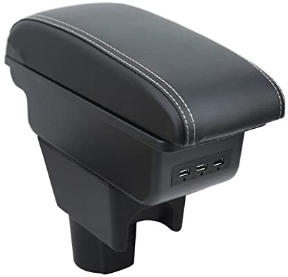 OYHCM For Dacia Duster I 2010-2015 Armrests Auto Centre Console Interior Storage Box Arm Rest Dual Compartments Soft Leather