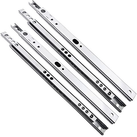 Schubladenschienen, 17mm x 214mm Auszugsschienen mit Teilauszug für Schubladen Kugelauszug Schubladenauszug Schubladen Schienensystem Möbelbeschläge (2 Paar)