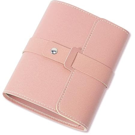 Earring Book, Earring Storage Organiser Earring Box Travel Jewellery Organiser Foldable Portable Jewellery Roll Supple PU Leather A Small Book for Keeping Your Earrings Safe (Pink)