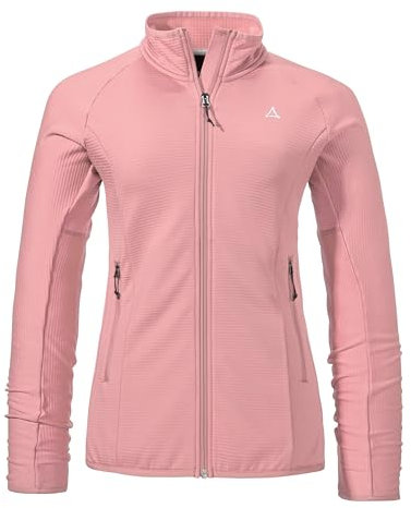 Schöffel Damen Fleece Jk Style Cascata WMS, Fleecejacke dünn & leicht mit Stehkragen, wärmende Outdoorjacke aus 2-Wege-Stretch mit 2 Außentaschen, viola, 40