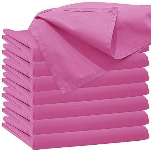 Glatte Bettlaken ohne Gummizug Bettlaken 200 x 220 cm Pink Uni Baumwolle Einfache Klassische Hotel Bettücher ohne Spanngummi Laken Leintuch Haushaltstuch Doppelbett Singles Einzelbett
