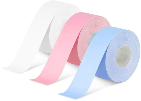 Litimkat 3pcs Mehrfarbige Endlosetiketten - Kompatibel mit Colorwing Q30 und Phomemo D30, Q30S, Q31 Etikettendrucker,für Schule, Zuhause, Büro, Supermarkt Shop Catering (15mmx6m), Weiß/Pink/Blau