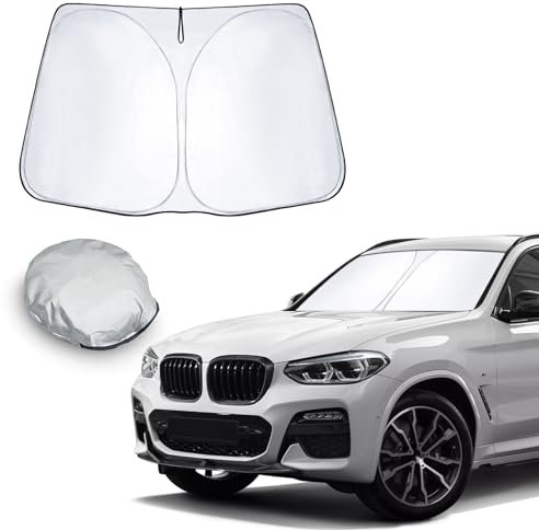 CDEFG Compatible con BMW X3 G01 2017-2023 2024 / IX3 2020-2024 Parasol Coche Delantero Parabrisas Protector Plegable con Gran Pantalla Anti UV Rayos Mejor Fresco-Parasol X3 IX3 Accesorios