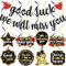 Schwarzes Banner mit Aufschrift Good Luck We Will Miss You, We Will Miss You, Partydekoration, Abschiedsdekoration, Partydekoration, Kollegen, Abschiedsdekorationen