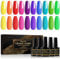 Shining She Neon UV Nagellack Set,10 Farben Rot Rosa Orange Gelb Blau Lila Grün Blau Gel Nail Polish Soak Off UV Gel Nagellack Sommer Regenbogen Nail Art Set für Mädchen,8ML