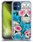 Head Case Designs Blau Blühende Totenköpfe Softgelhülle Kompatibel Mit Apple iPhone 12 Mini Und Kompatibel Mit MagSafe Zubehör