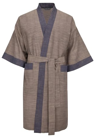 Revise RE-516 Kimono pour homme – Robe de chambre – 100% coton – Qualité supérieure