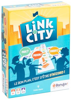 Bandjo Link City – Gesellschaftsspiel – Spiel zwischen Freunden – kooperatives Spiel – Ziegelspiel – ab 8 Jahren