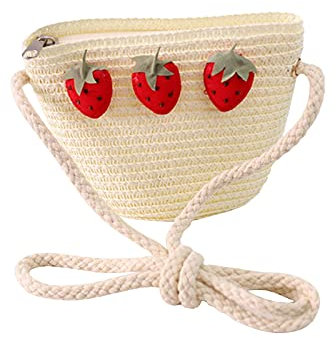 Umhängetaschen Hals PursesStraw ZipperOutdoorLittle Girl Taschen Aufbewahrung Wand (White, One Size)
