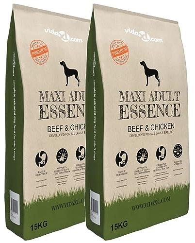 ZEYUAN Premium-Trockenhundefutter Maxi Adult Essence Beef & Chicken 2 x 15 Kg, Hundefutter Trocken, Dog Food, Hundefutter Aufbewahrung