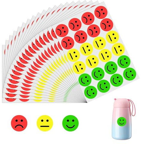 1200 Stück Smiley Aufkleber,Smiley Sticker,Sticker,Sticker Smiley,Smiley,Smi,Belohnungssticker,Stimmung Aufkleber, Für Tagebuch Moderationskarten Moderationskoffer Belohnungssticker